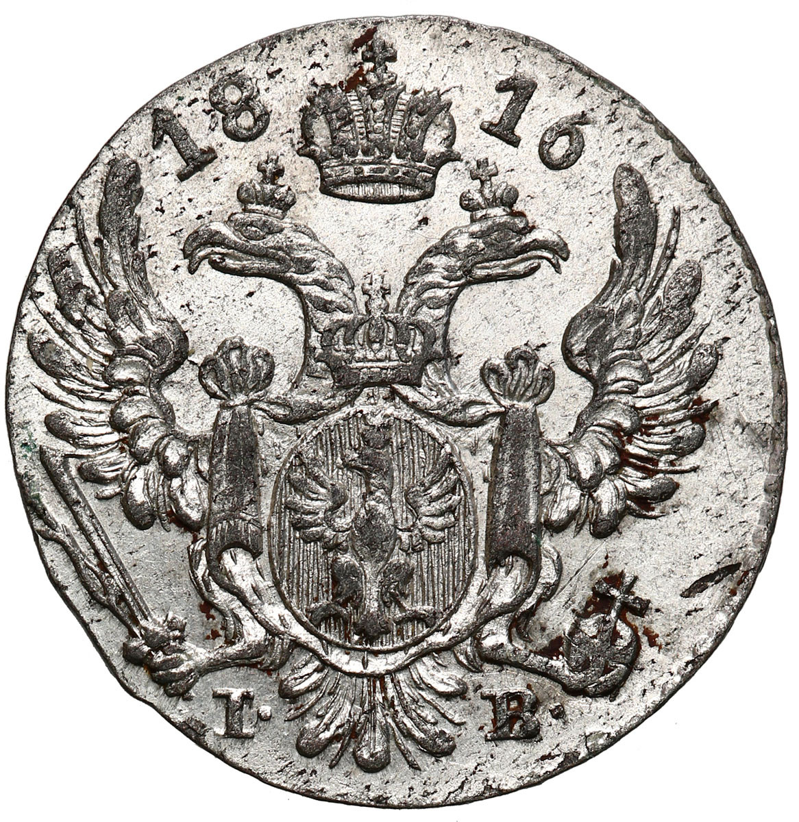 Polska XIX w./Rosja. 10 groszy 1816 IB, Warszawa – PIĘKNE